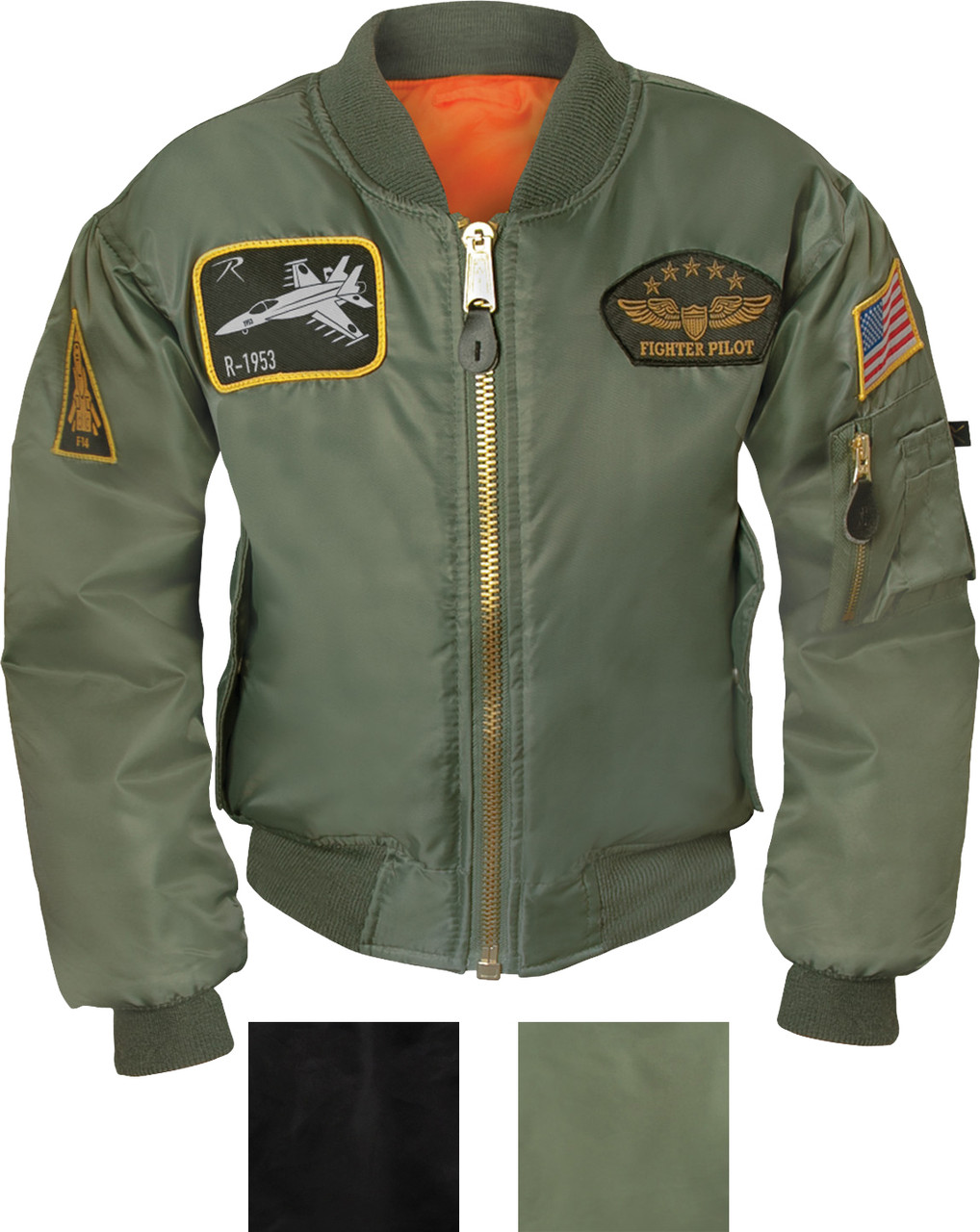 Kids Military Air Force Style Insignia Patches MA-1 Flight Jacket